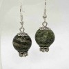 Serpentine Smooth Ball Earrings, 14 mm diameter, 38 mm length