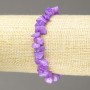 Elastic bracelet with tinted quartz chips, 8mm+ diameter