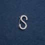 Brooch with initial 'S', 28x17mm, silver color